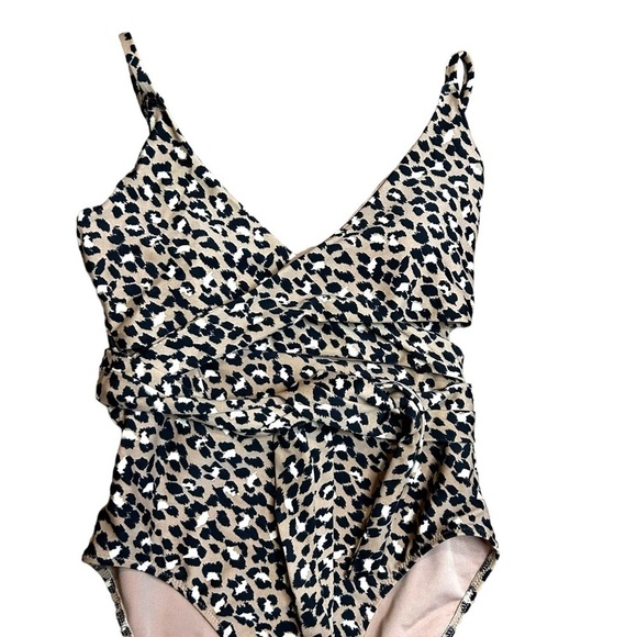 Aerie Leopard Wrap One Piece Swimsuit - Picture 3 of 6